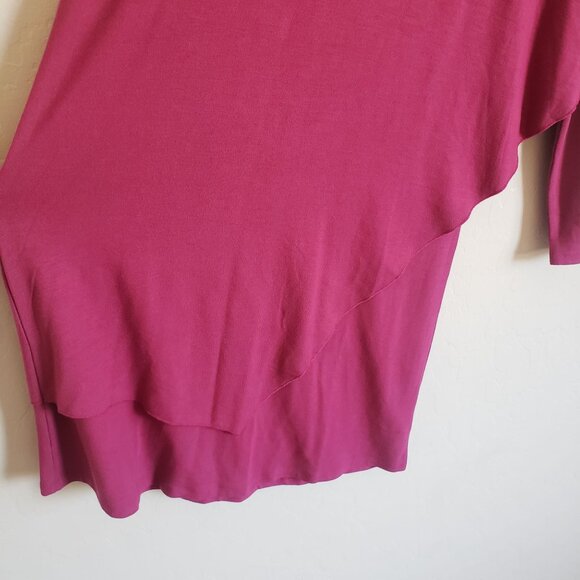 Soft Surroundings Marla Dress Dark Fuchsia Size M Stretch Asymmetrical Artsy NEW - Picture 4 of 11